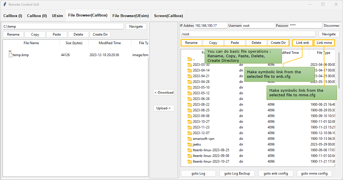 RemoteAPI GUI UserOperation FileBrowser Callbox 02