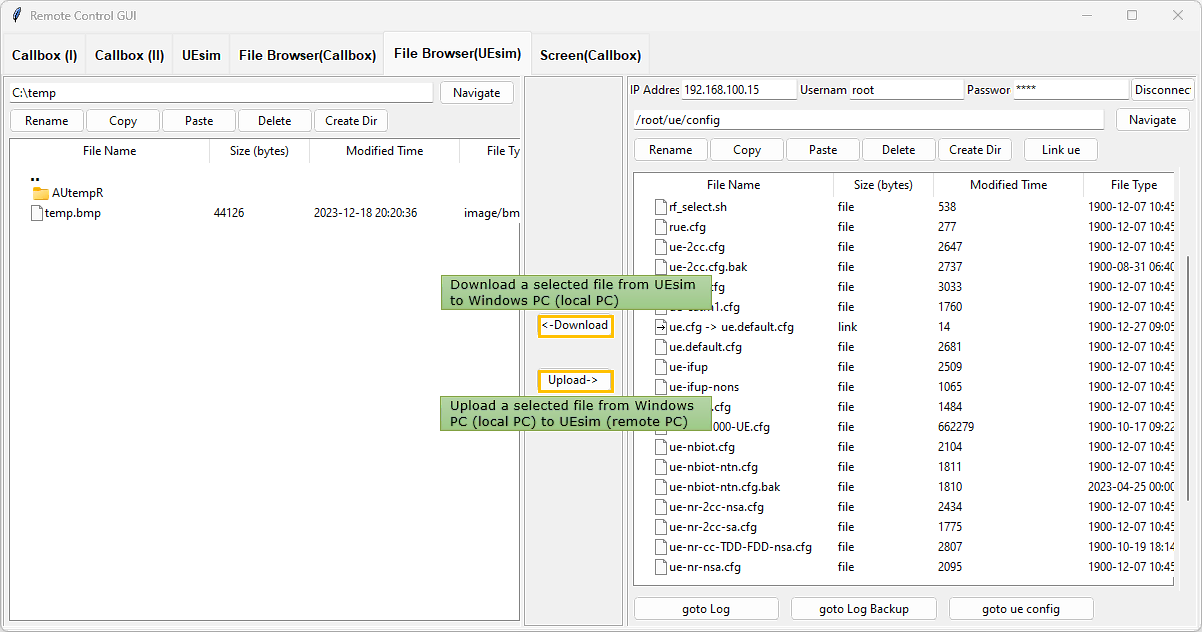 RemoteAPI GUI UserOperation FileBrowser UEsim 04